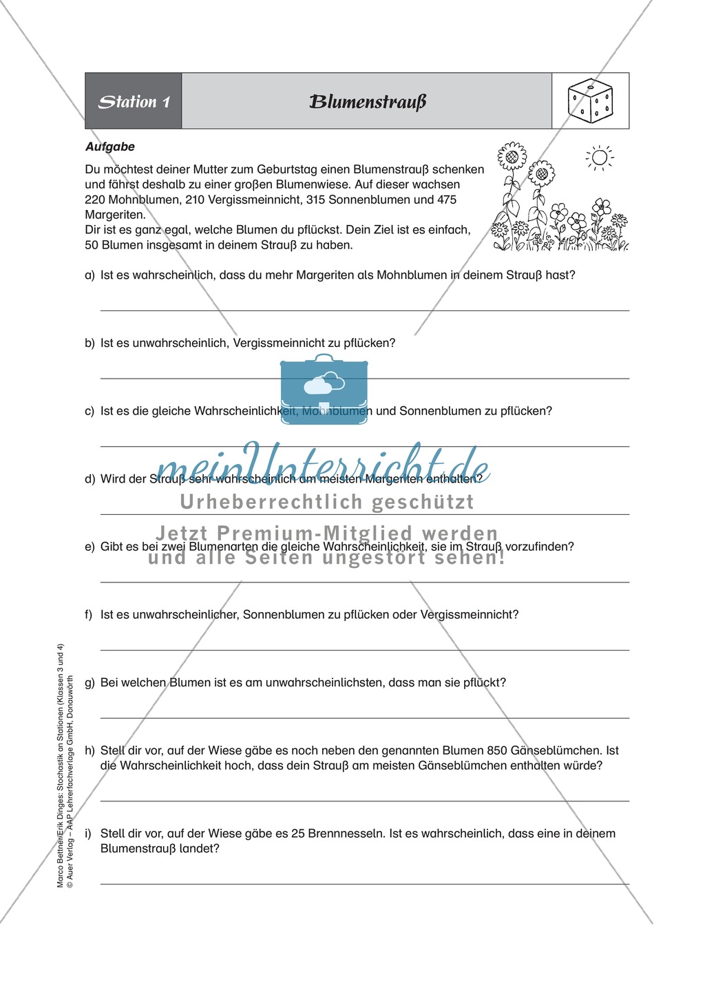 Stochastik an Stationen: Stationenlernen zum Thema Wahrscheinlichkeit Preview 1