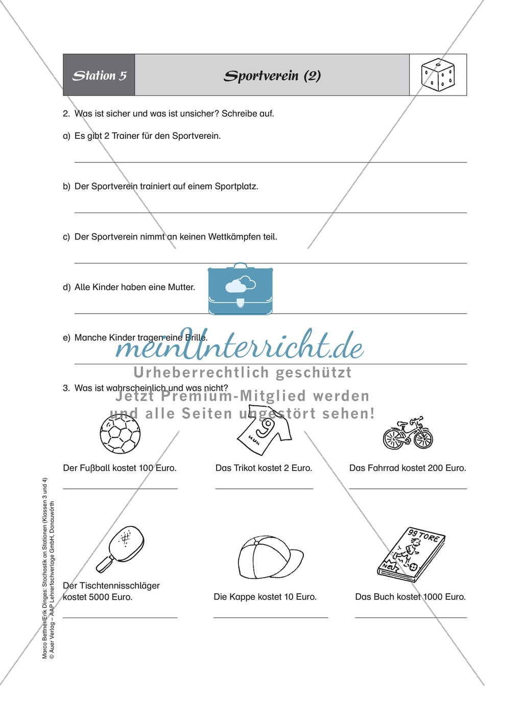 Stochastik an Stationen: Stationenlernen zum Thema Wahrscheinlichkeit Preview 7