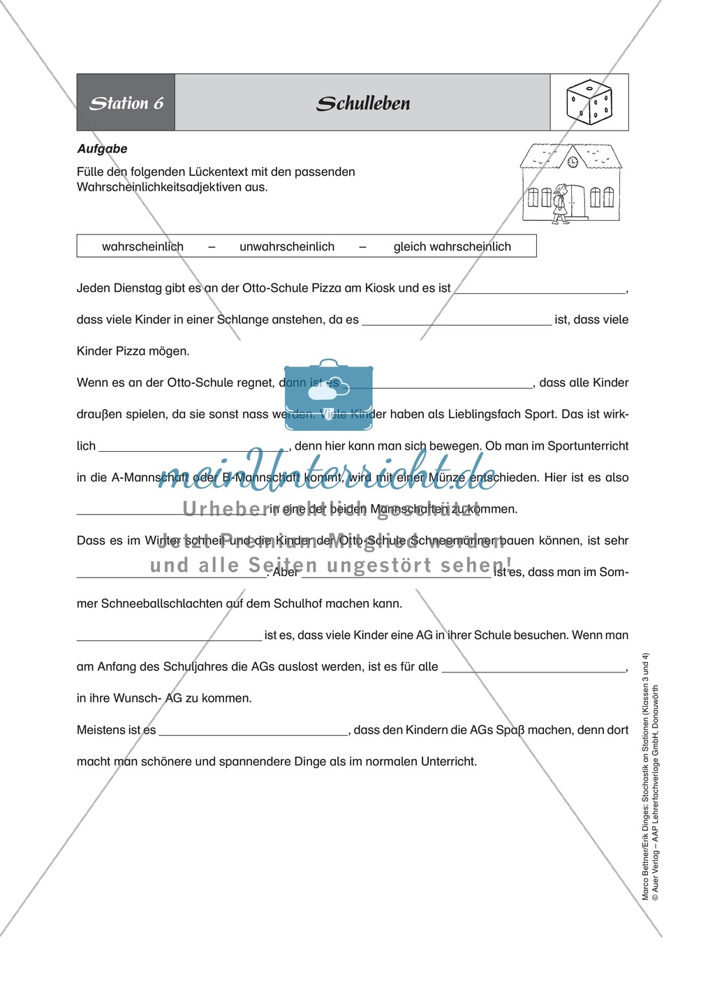 Stochastik an Stationen: Stationenlernen zum Thema Wahrscheinlichkeit Preview 8