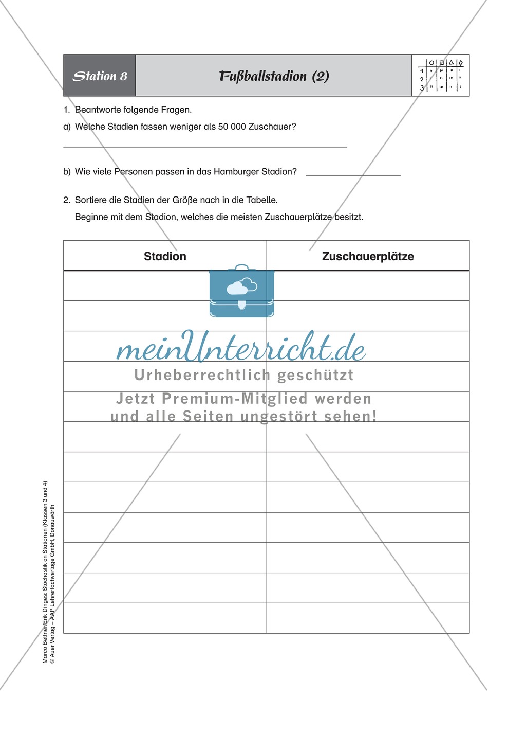 Stationenlernen zum Themenfeld Stochastik in Tabellen Preview 10