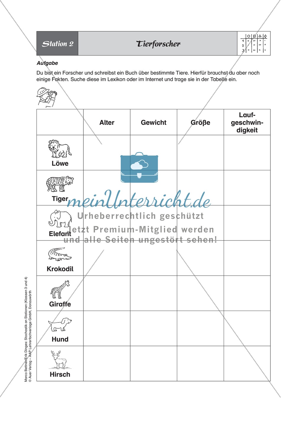 Stationenlernen zum Themenfeld Stochastik in Tabellen Preview 2