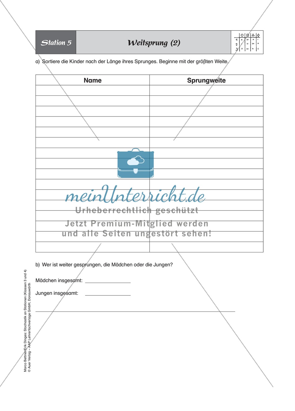 Stationenlernen zum Themenfeld Stochastik in Tabellen Preview 6