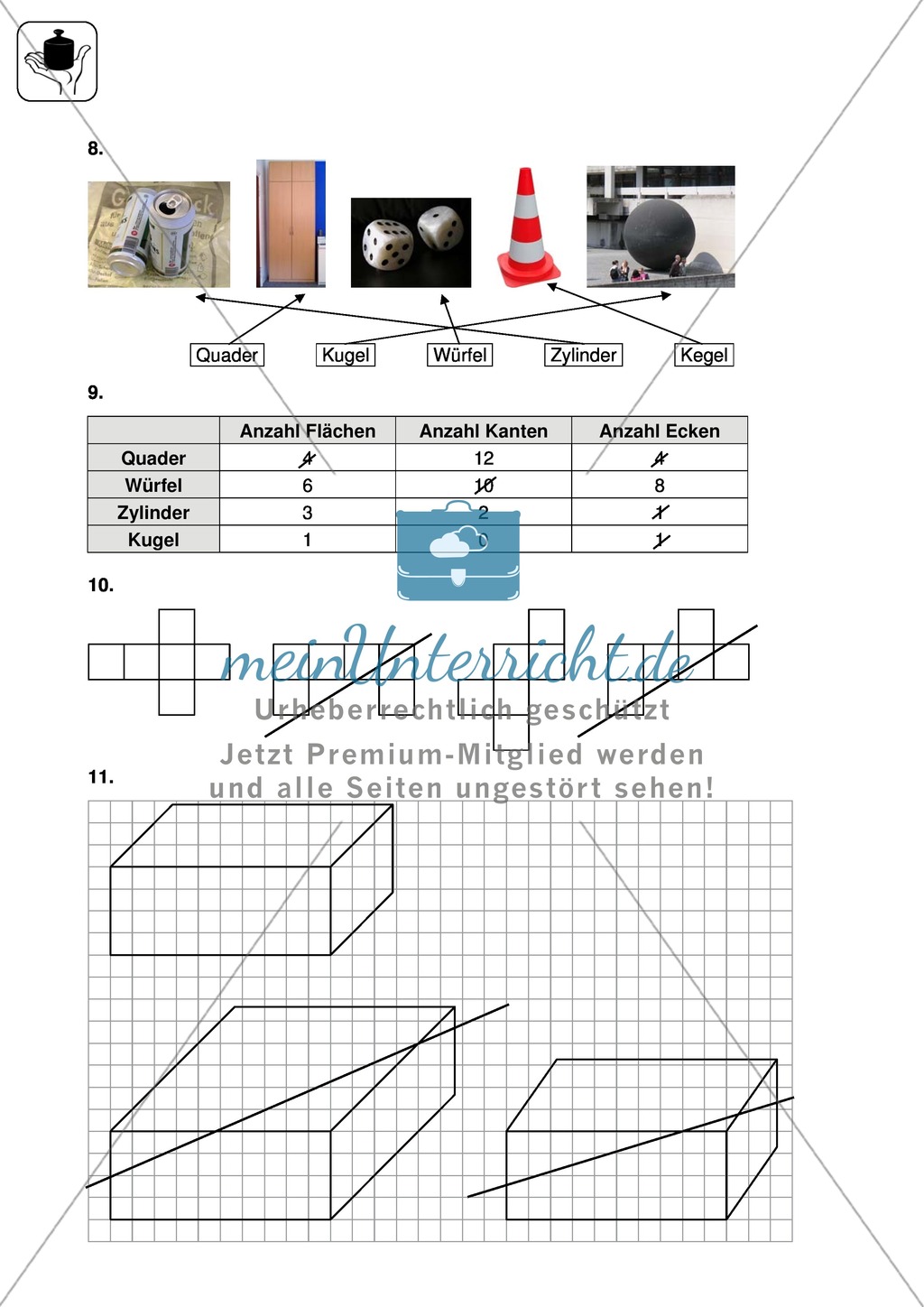 Klassenarbeit zur Geometrie Preview 5