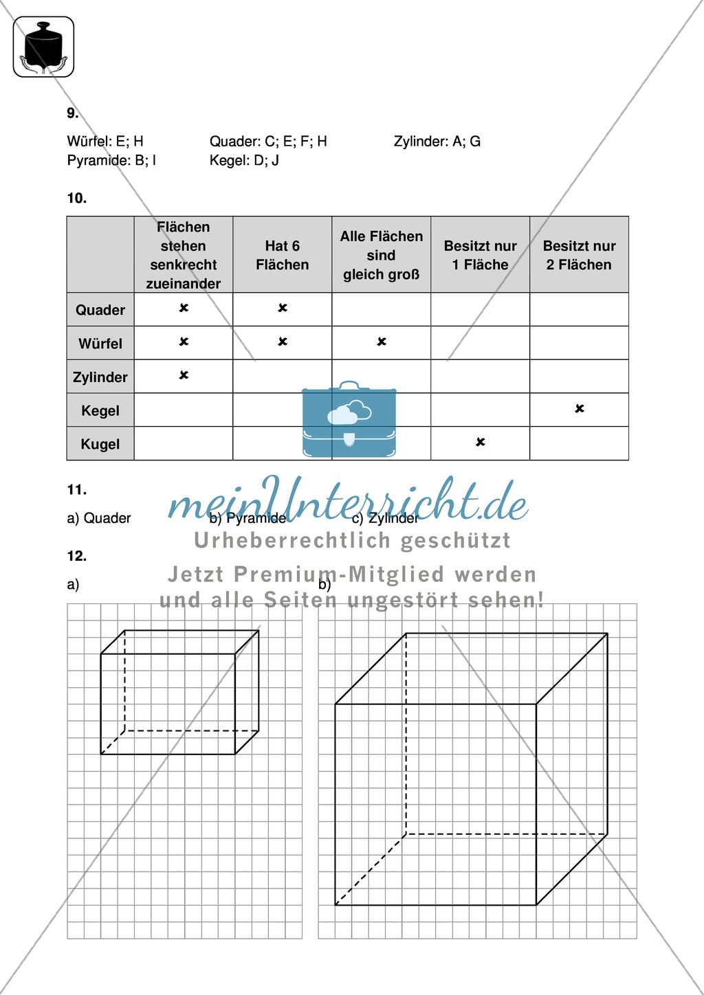 Klassenarbeit zum Themenfeld Geometrie Preview 5
