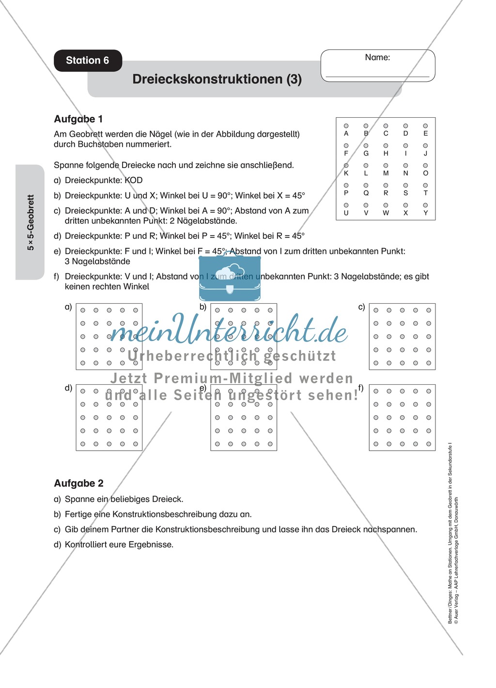 Stationenlernen am 5x5 Geobrett Preview 6