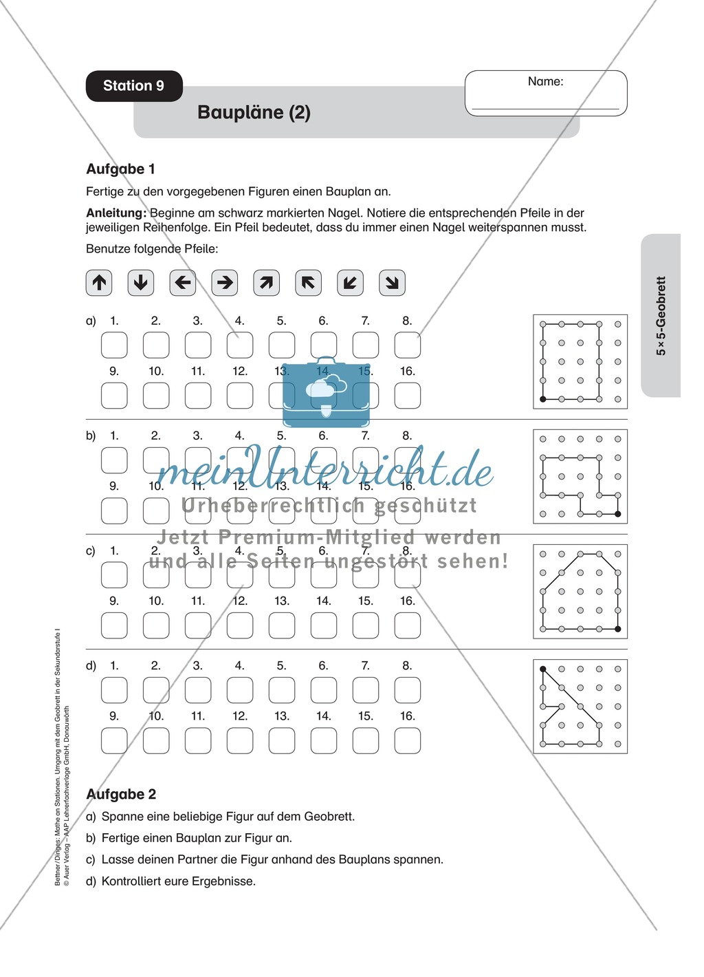 Stationenlernen am 5x5 Geobrett Preview 9