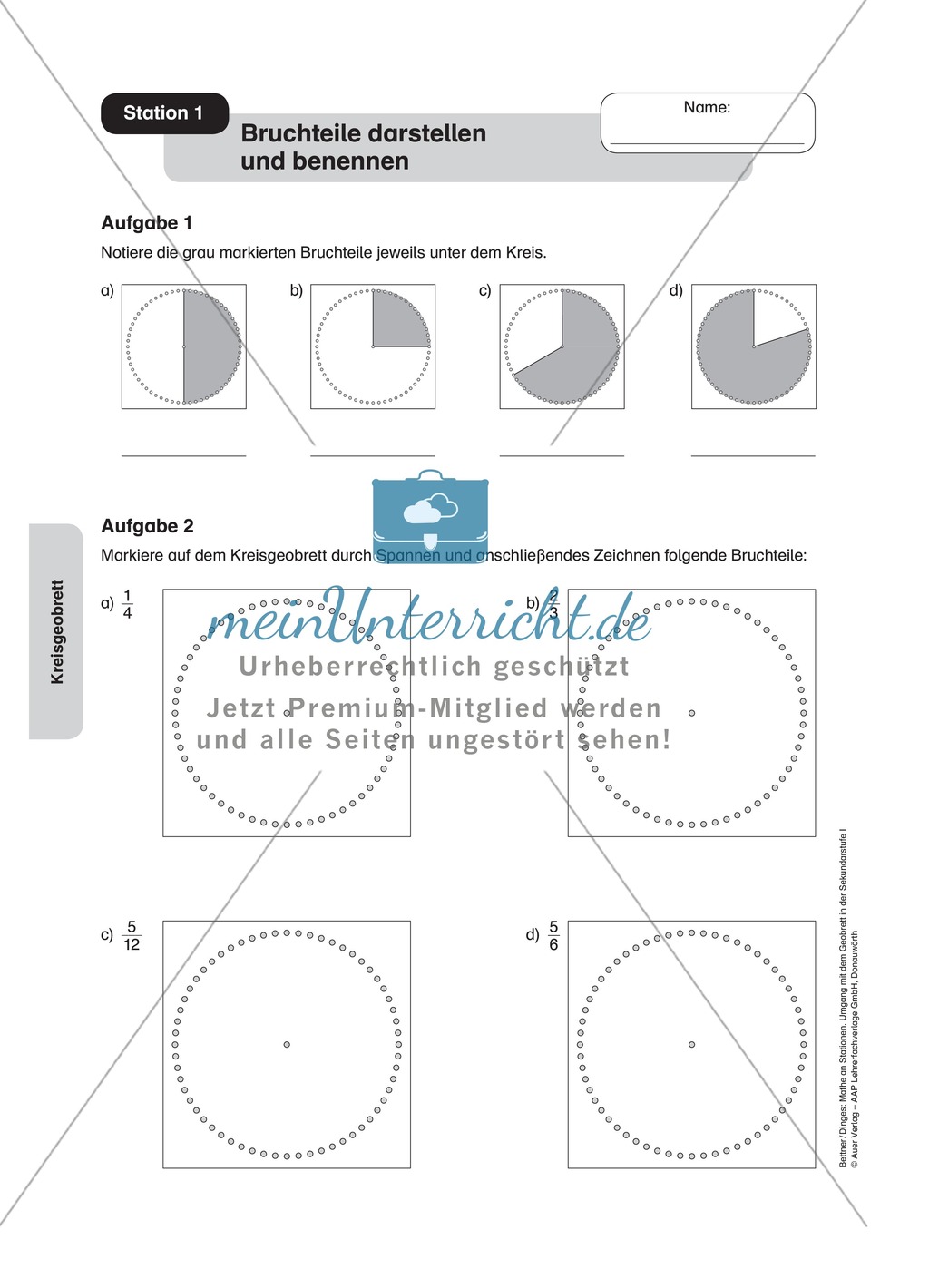 Stationenlernen mit dem Kreisgeobrett Preview 1