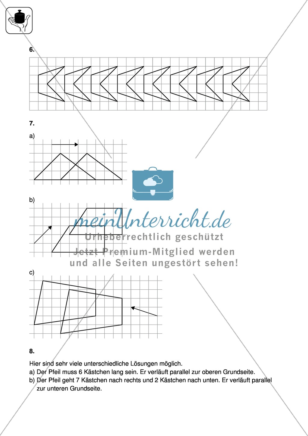 Klassenarbeit oder Lernkontrolle zur Achsensymmetrie Preview 4