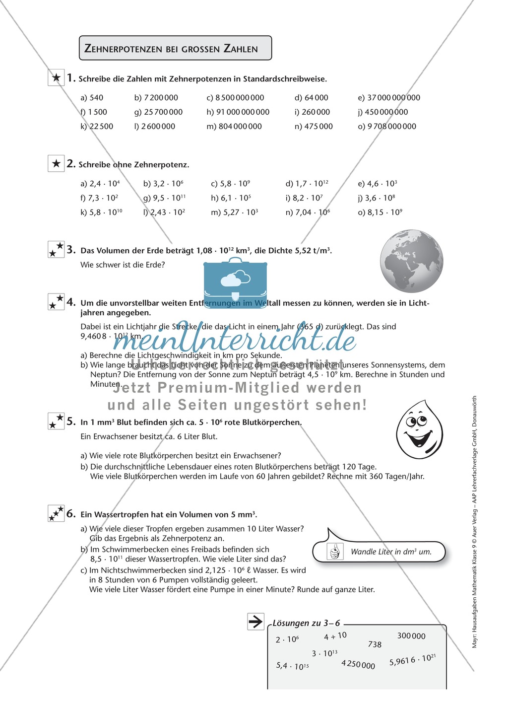 Aufgaben zur Zehnerpotenzen Preview 1