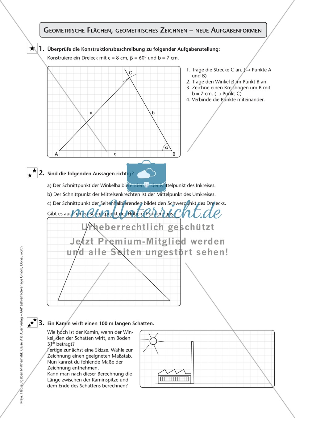 Aufgaben zu verschiedenen geometrischen Figuren Preview 2