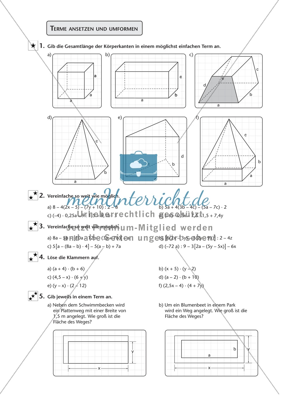 Terme Ansetzen und Umformen Preview 1
