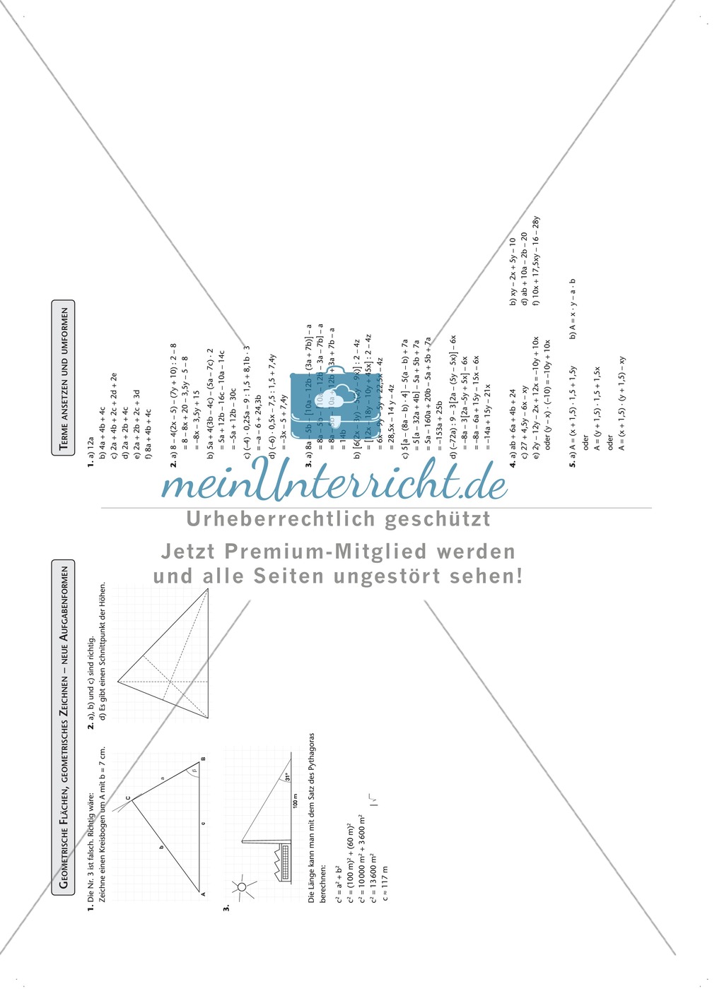 Terme Ansetzen und Umformen Preview 2