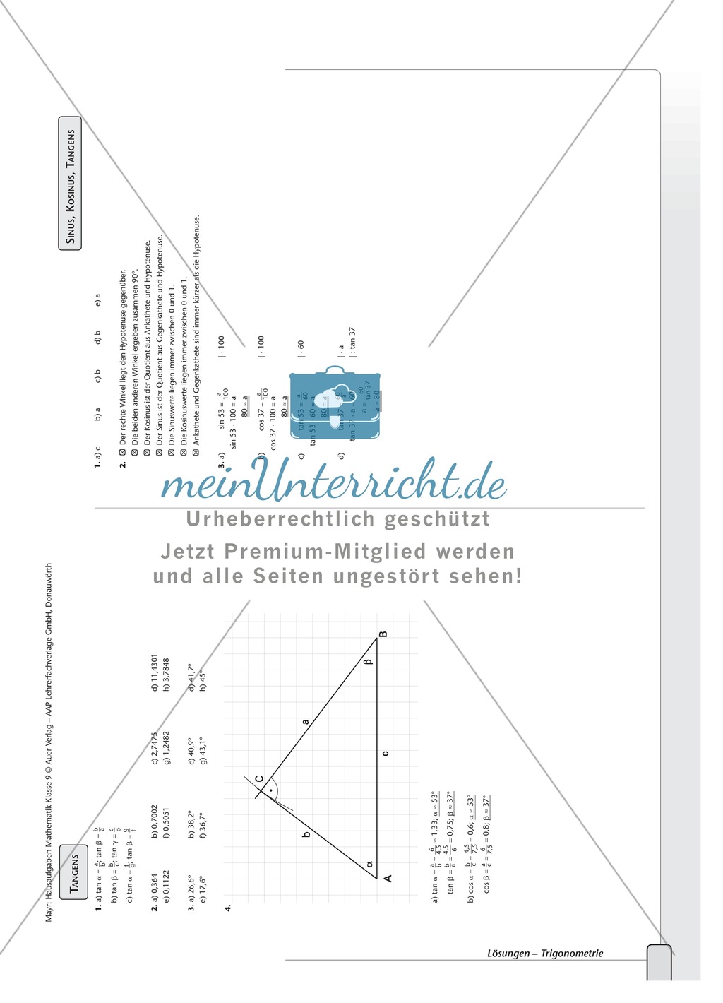 Vermischte Aufgaben zur den trigonometrischen Formeln Preview 7