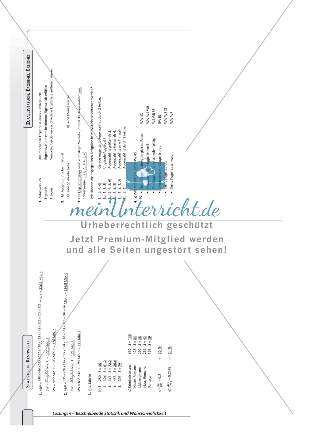 Vermischte Aufgaben zur Wahrscheinlichkeit und Statistik Preview 6