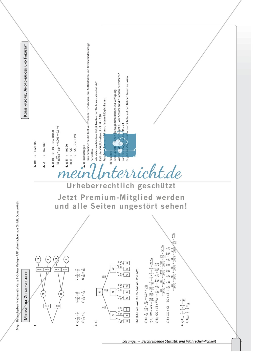Vermischte Aufgaben zur Wahrscheinlichkeit und Statistik Preview 7