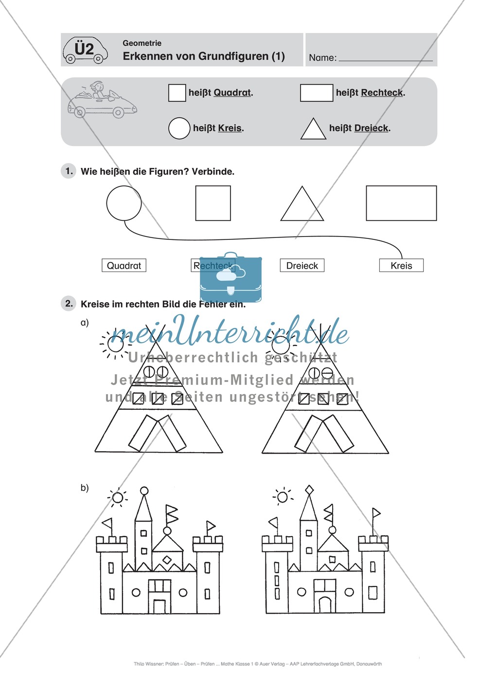 Basale geometrische Übungen mit Aufgaben zum Nachzeichnen Preview 5