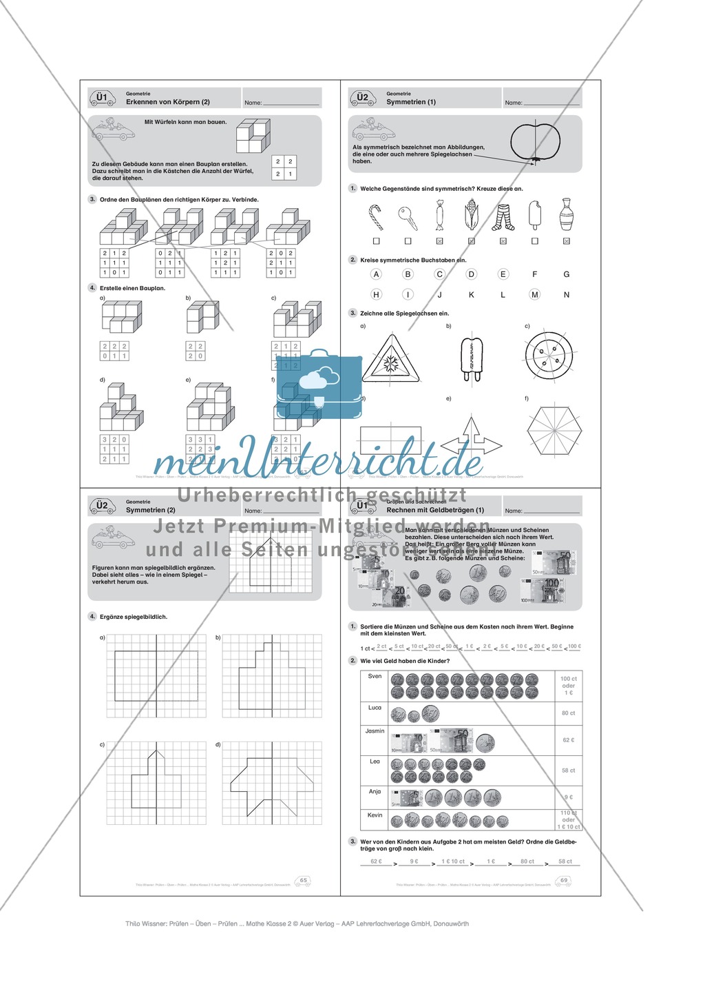 Mathefahrschule: Geometrie (Körper, Symmetrien, Baupläne) Preview 10