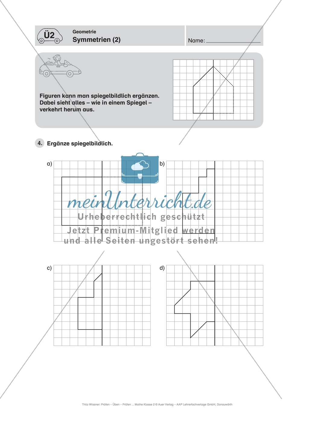 Mathefahrschule: Geometrie (Körper, Symmetrien, Baupläne) Preview 7