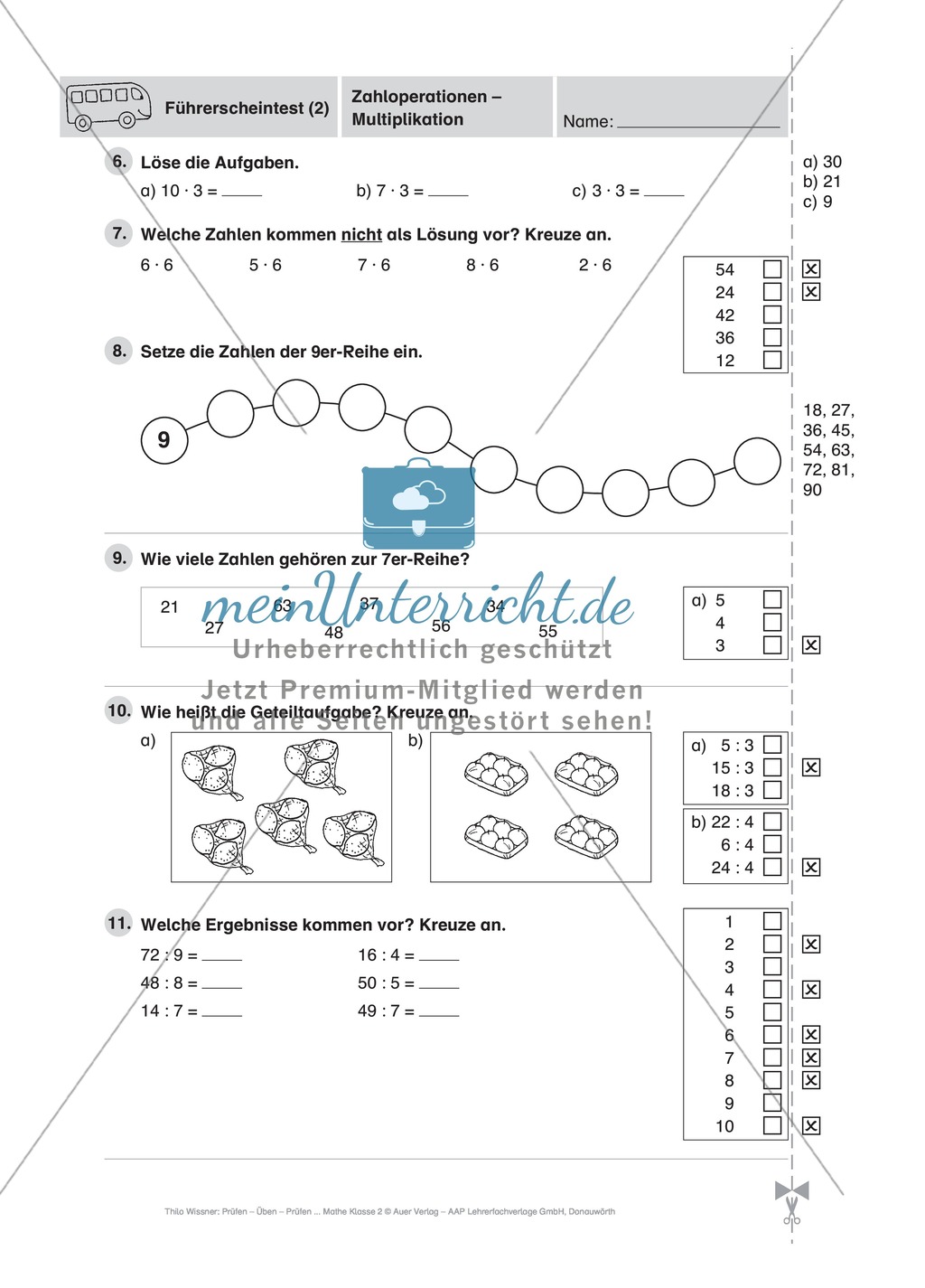 Mathe-Führerschein zu den Zahloperationen Multiplikation und Division Preview 18