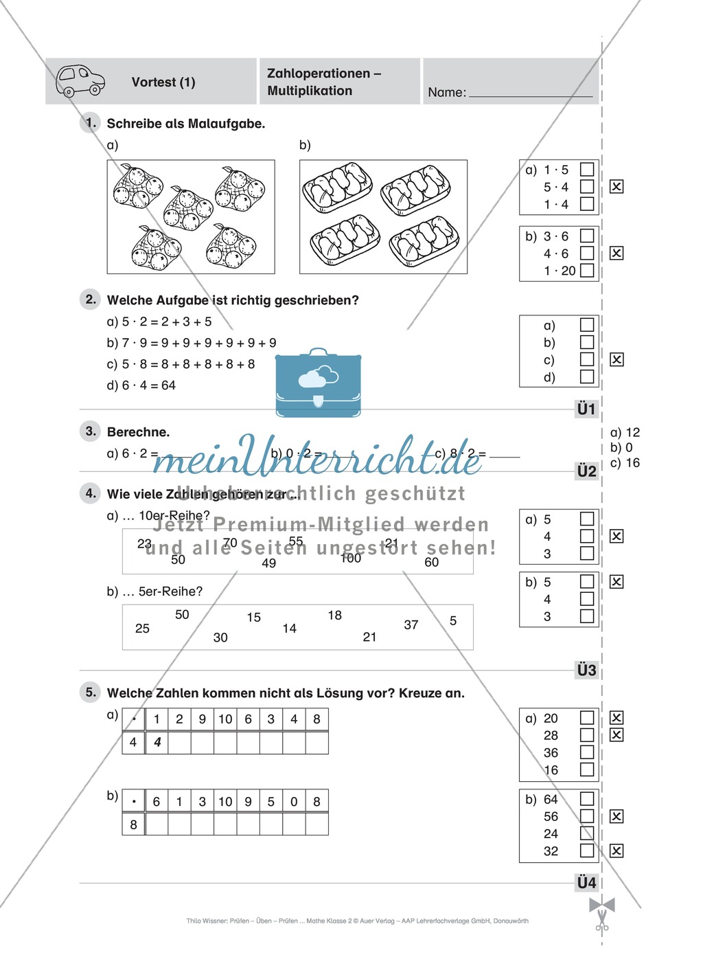Mathe-Führerschein zu den Zahloperationen Multiplikation und Division Preview 3