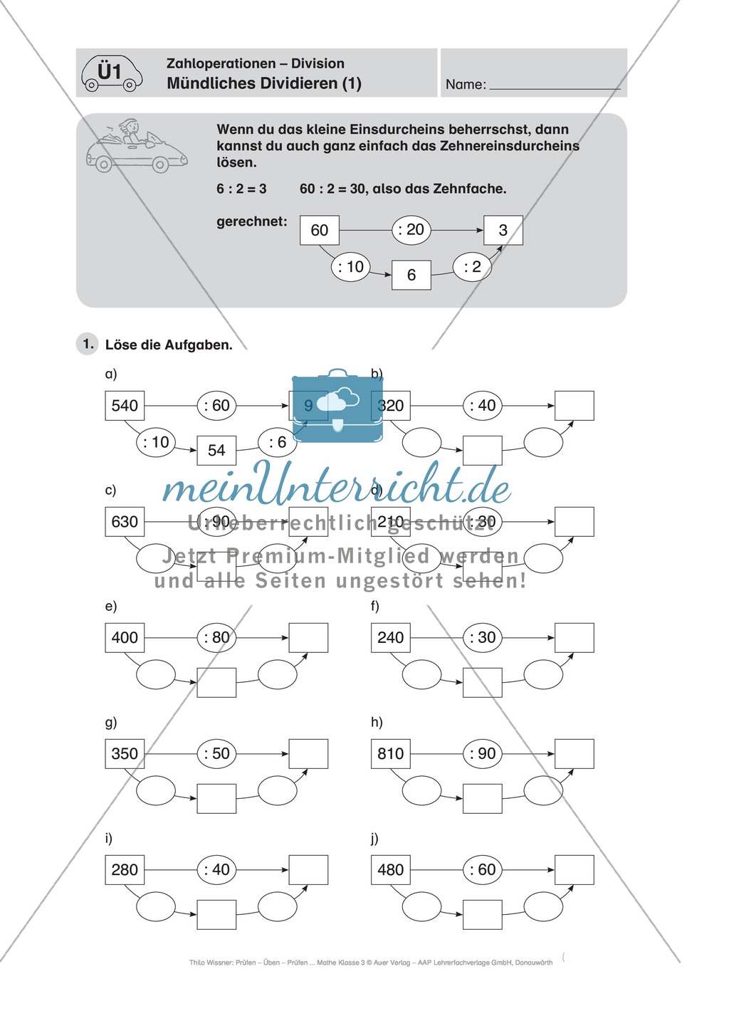 Zahlen bis 1000: Einführung in schrittweises Dividieren Preview 1