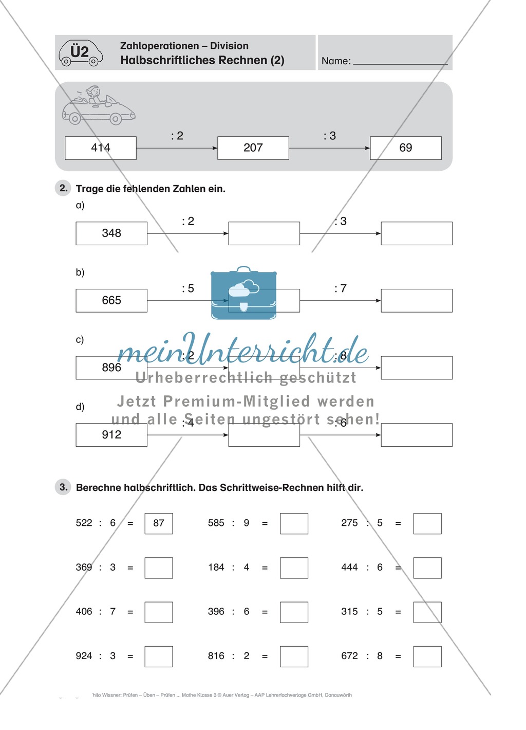 Zahlen bis 1000: Einführung in halbschriftliches Dividieren Preview 2