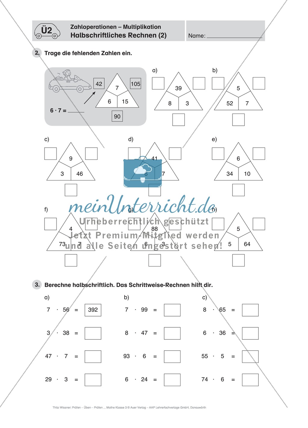 Zahlen bis 1000: Halbschriftliches Multiplizieren Preview 2