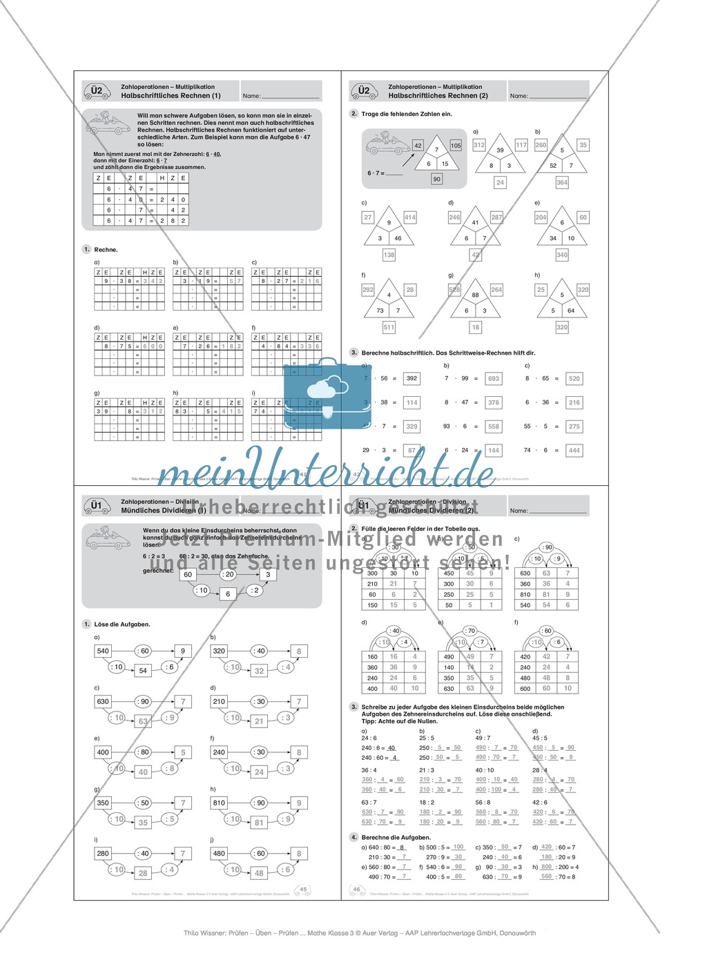 Zahlen bis 1000: Halbschriftliches Multiplizieren Preview 3