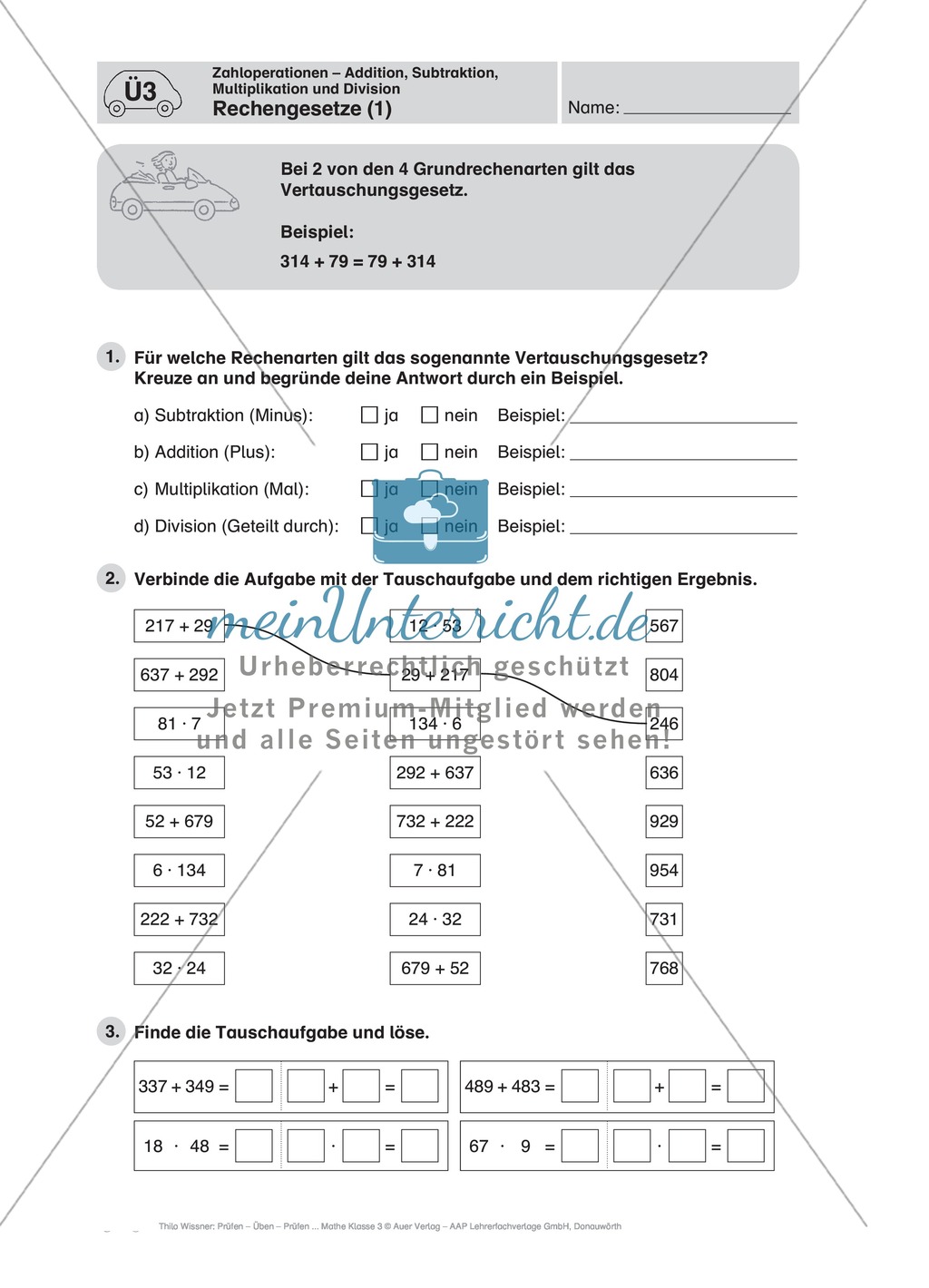 Zahlen bis 1000: Das Kommutativgesetz Preview 1