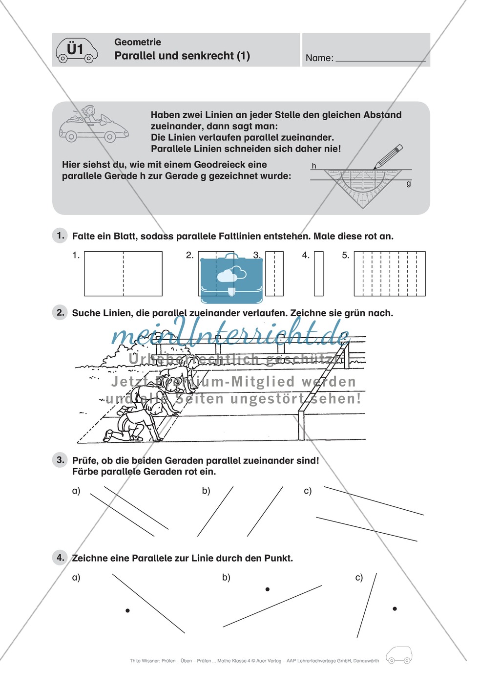 Geometrie: parallele und senkrechte Strecken Preview 1