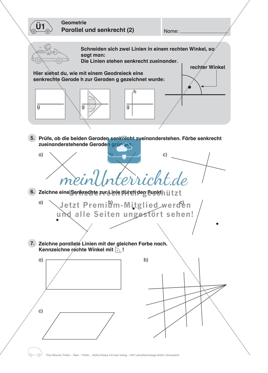 Geometrie: parallele und senkrechte Strecken Preview 2