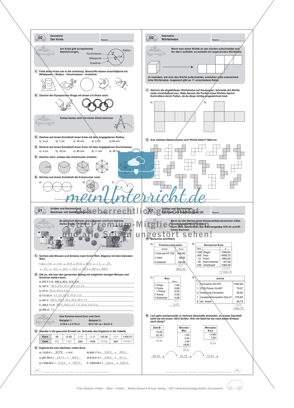 Geometrie: Würfelnetze Preview 2