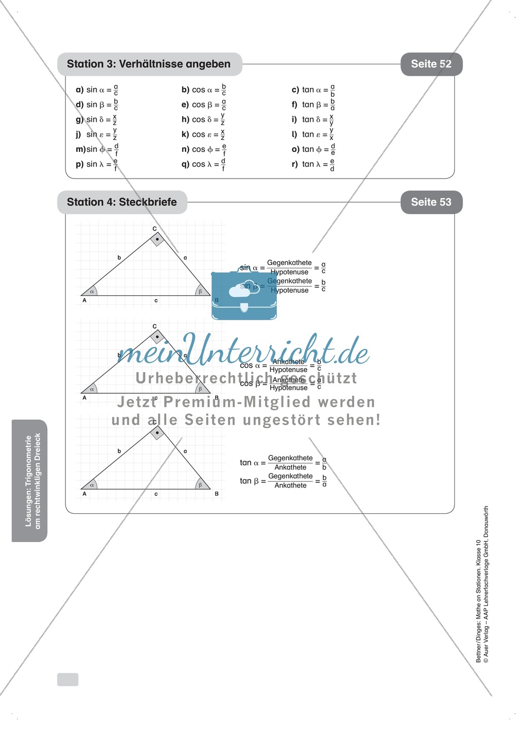 Stationenlernen: Trigonometrie Preview 16