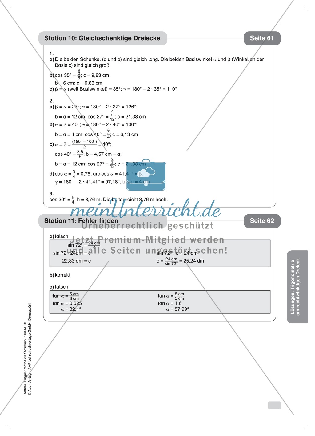 Stationenlernen: Trigonometrie Preview 19