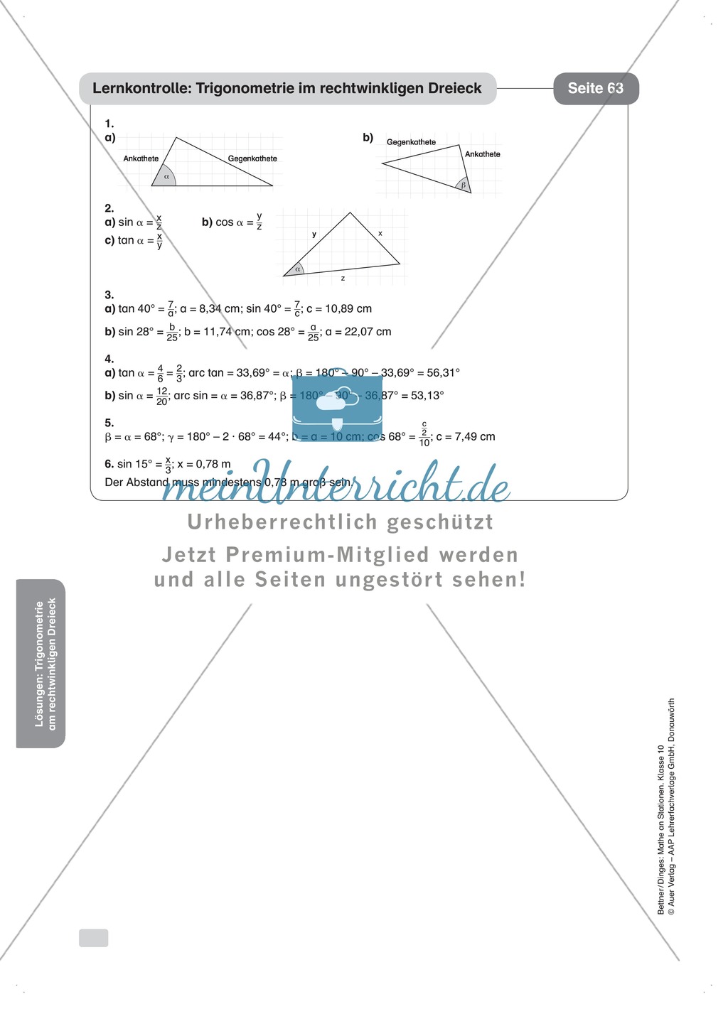 Stationenlernen: Trigonometrie Preview 20