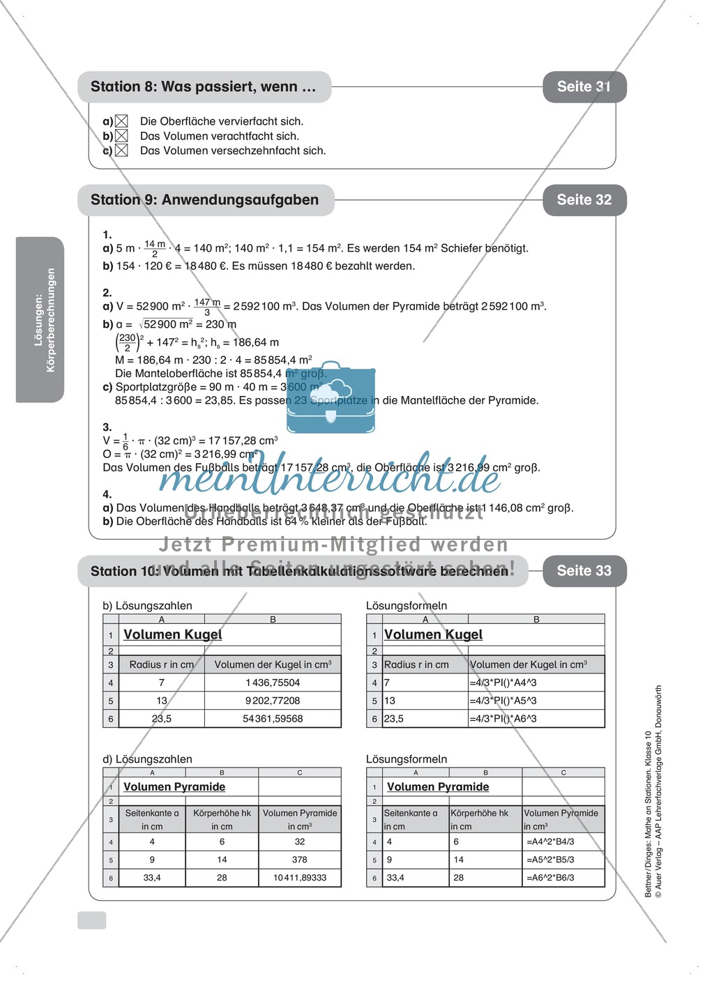 Stationenlernen: Berechnung von Körpern Preview 17