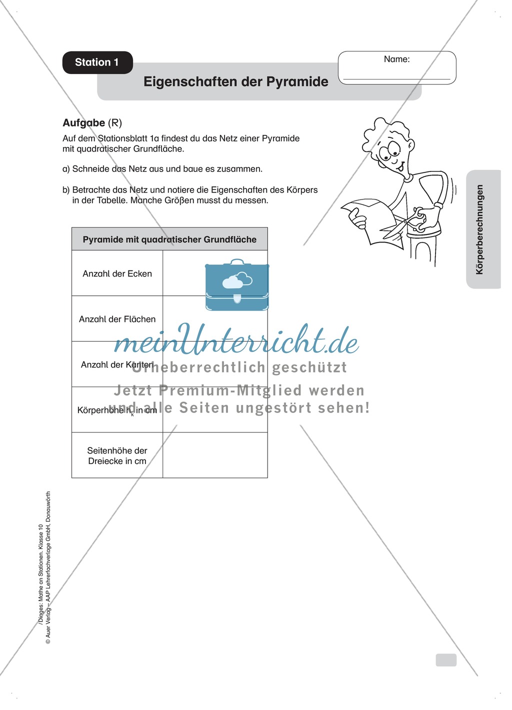Stationenlernen: Berechnung von Körpern Preview 1