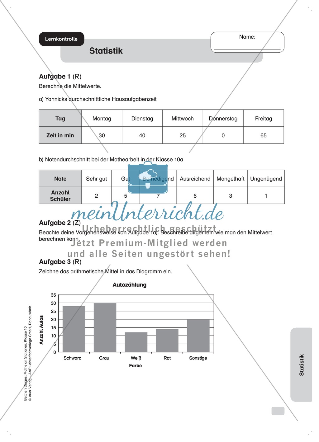 Sationenlernen: Statistik Preview 10