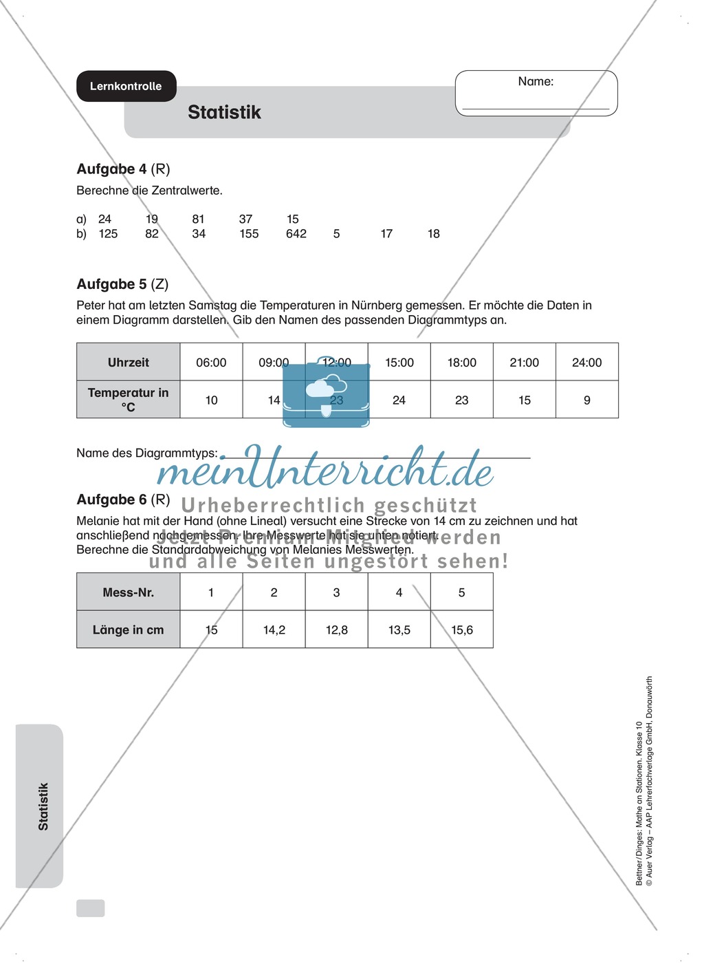 Sationenlernen: Statistik Preview 11