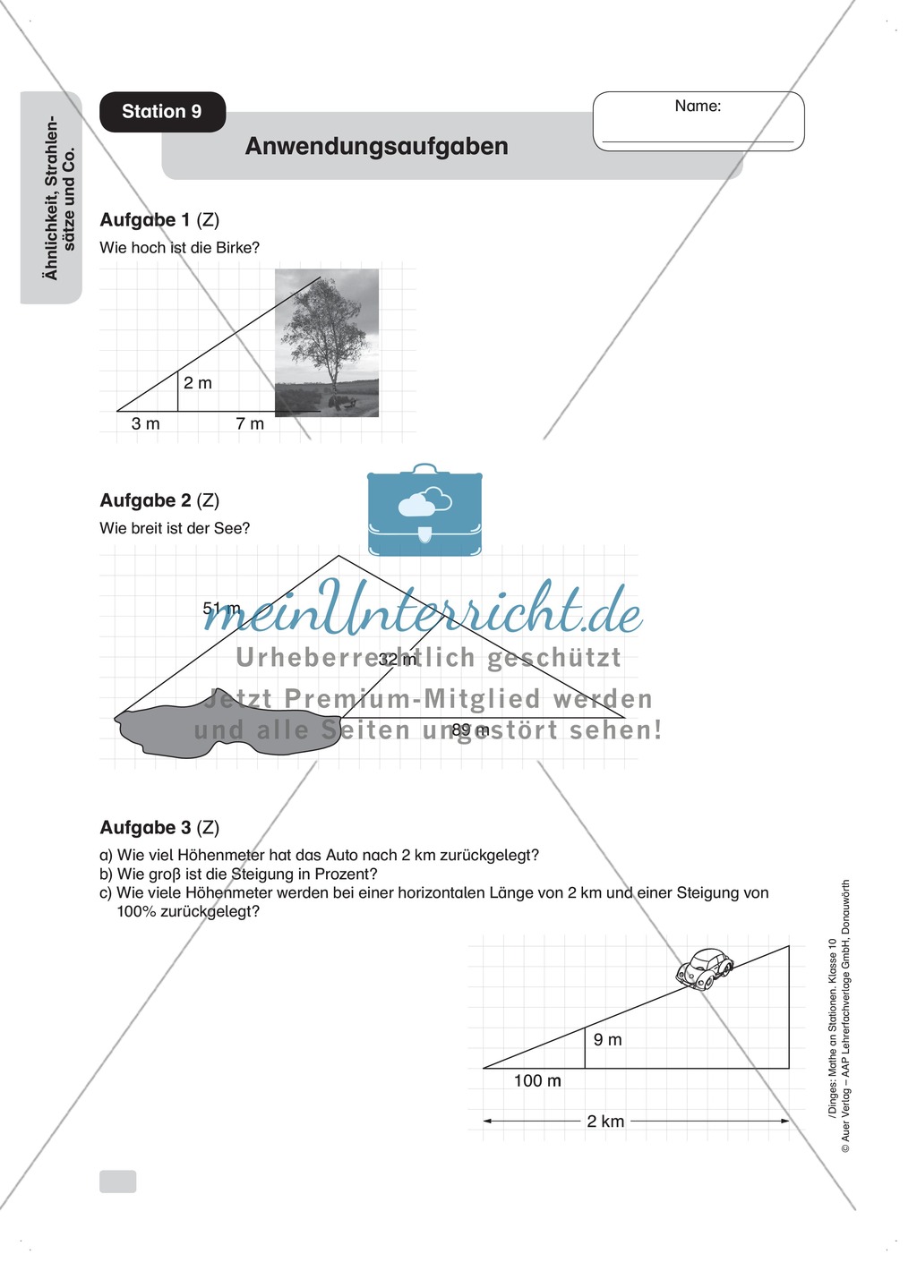 Stationenlernen: Ähnlichkeit und Strahlensätze (Übungen zu den Bildungsstandards) Preview 10