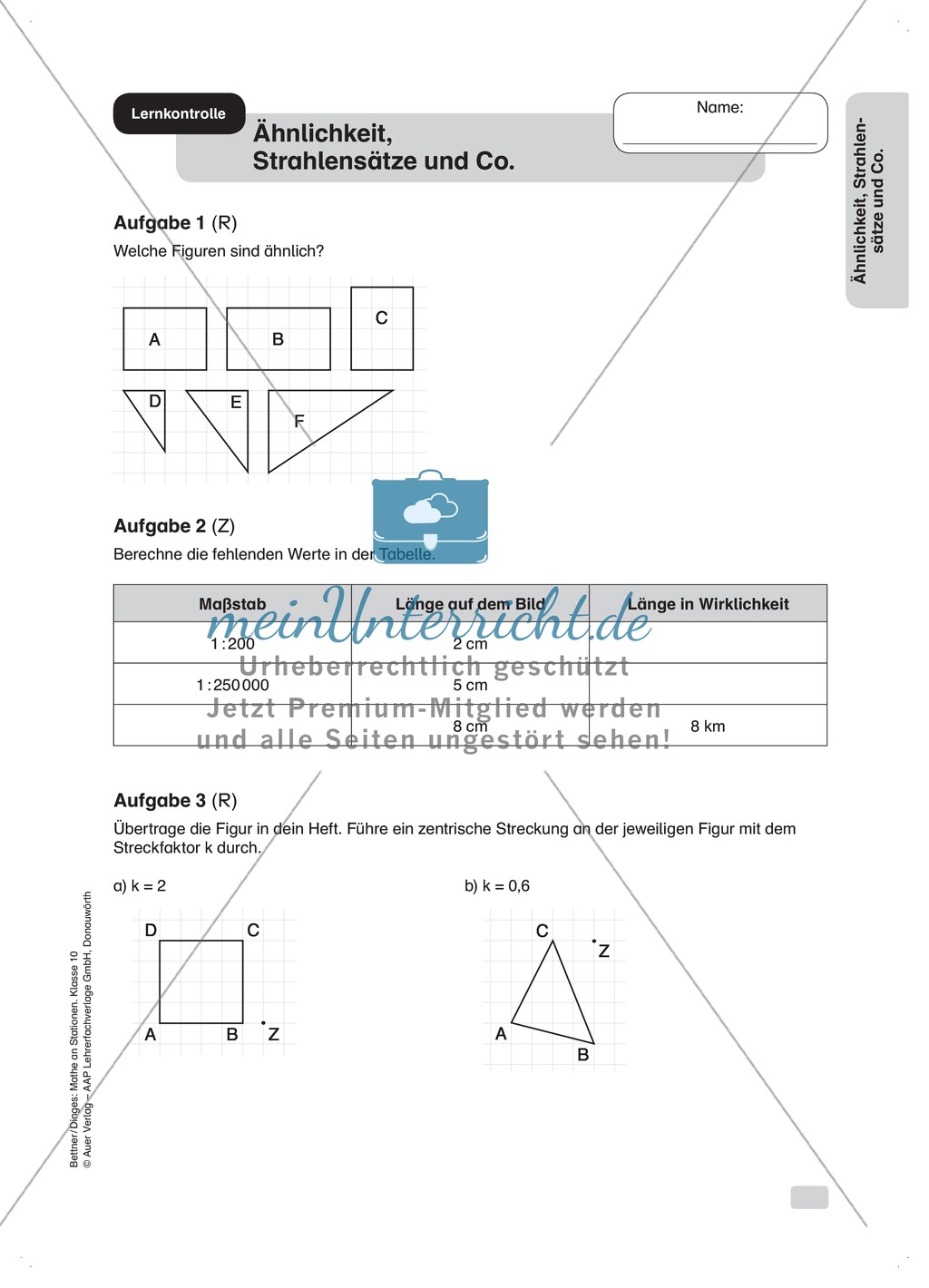 Stationenlernen: Ähnlichkeit und Strahlensätze (Übungen zu den Bildungsstandards) Preview 13