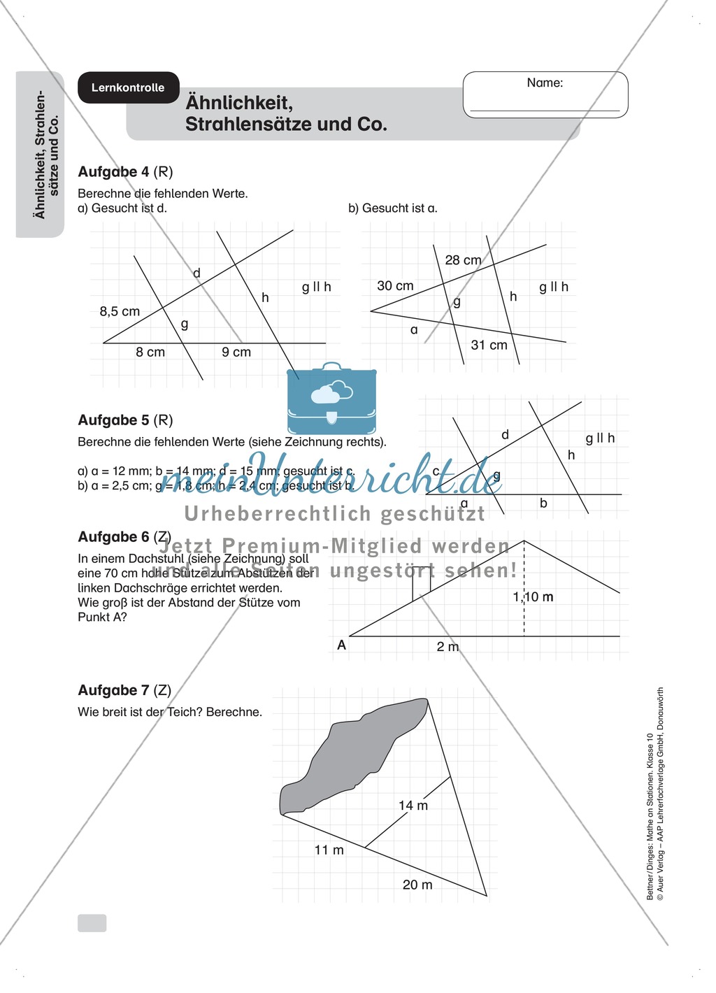 Stationenlernen: Ähnlichkeit und Strahlensätze (Übungen zu den Bildungsstandards) Preview 14