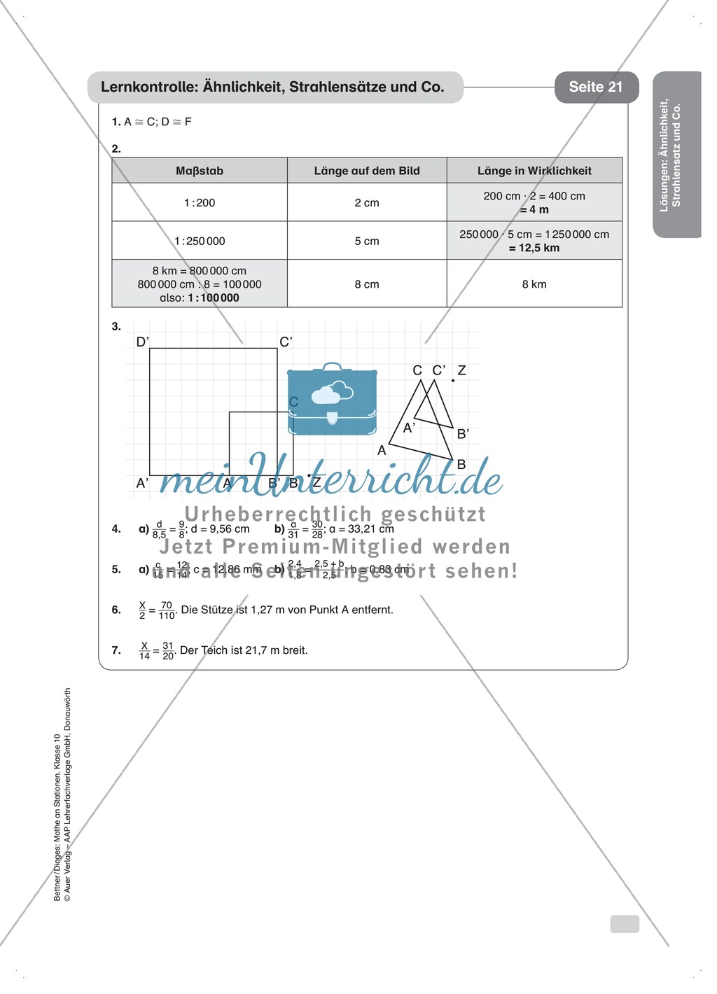 Stationenlernen: Ähnlichkeit und Strahlensätze (Übungen zu den Bildungsstandards) Preview 17