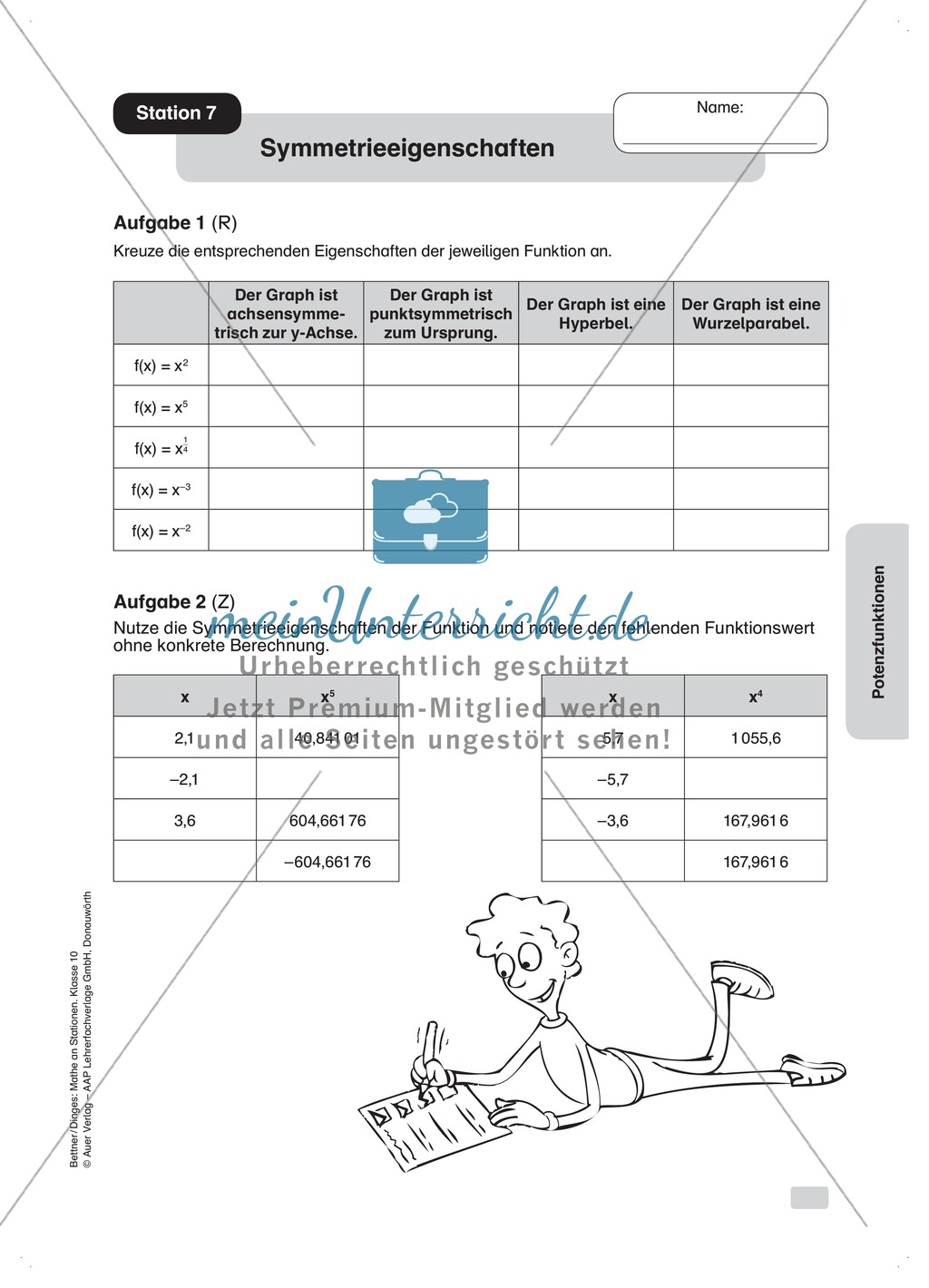 Symmetrien von Potenzfunktionen bestimmen und am Computer darstellen Preview 1