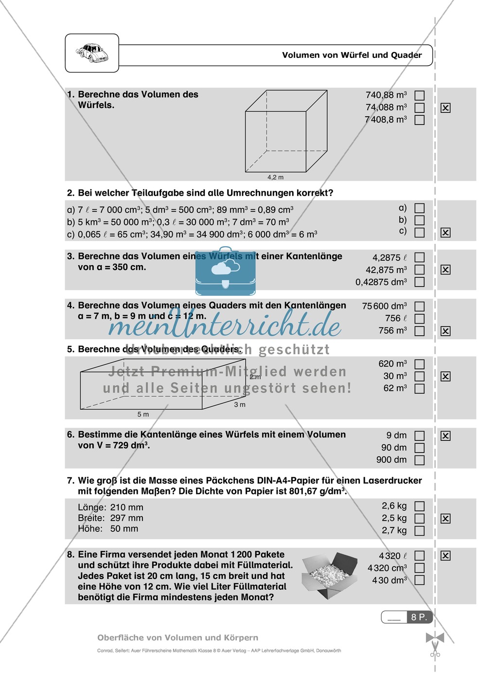 Lernstandserfassung Körper - Aufgaben mit Selbstkontrolle Preview 3