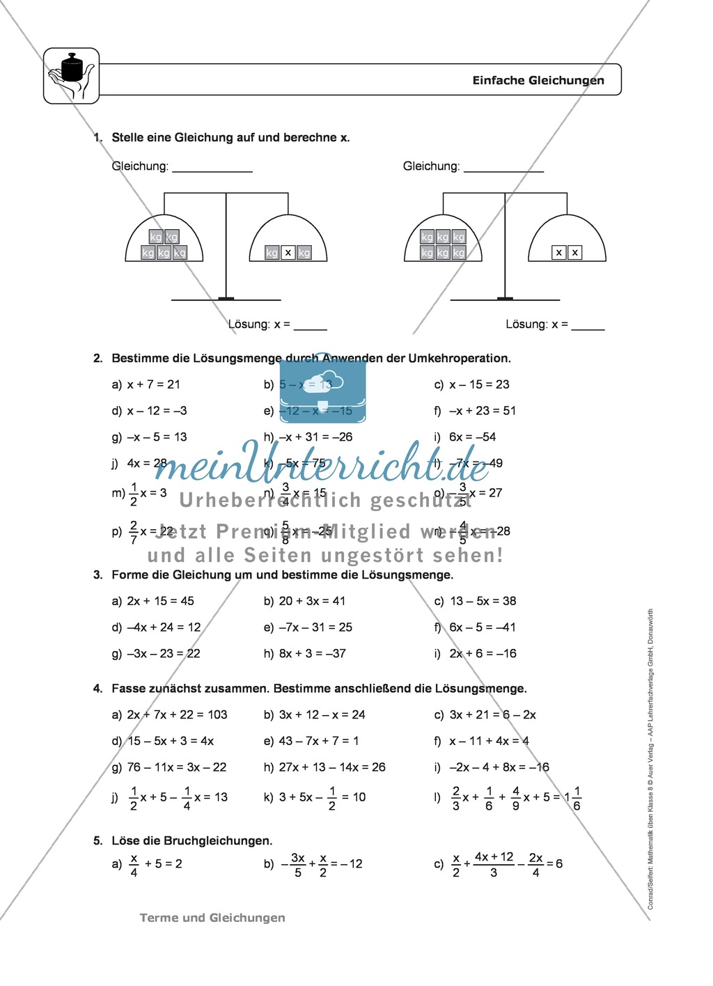 Einführung in lineare Gleichungen Preview 2