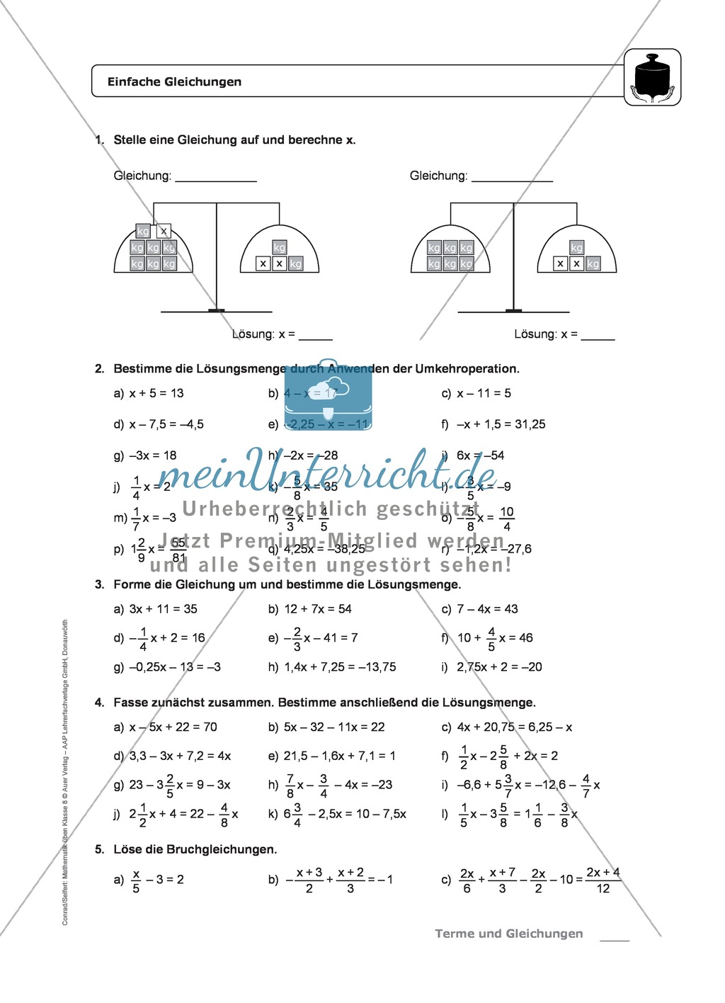 Einführung in lineare Gleichungen Preview 3