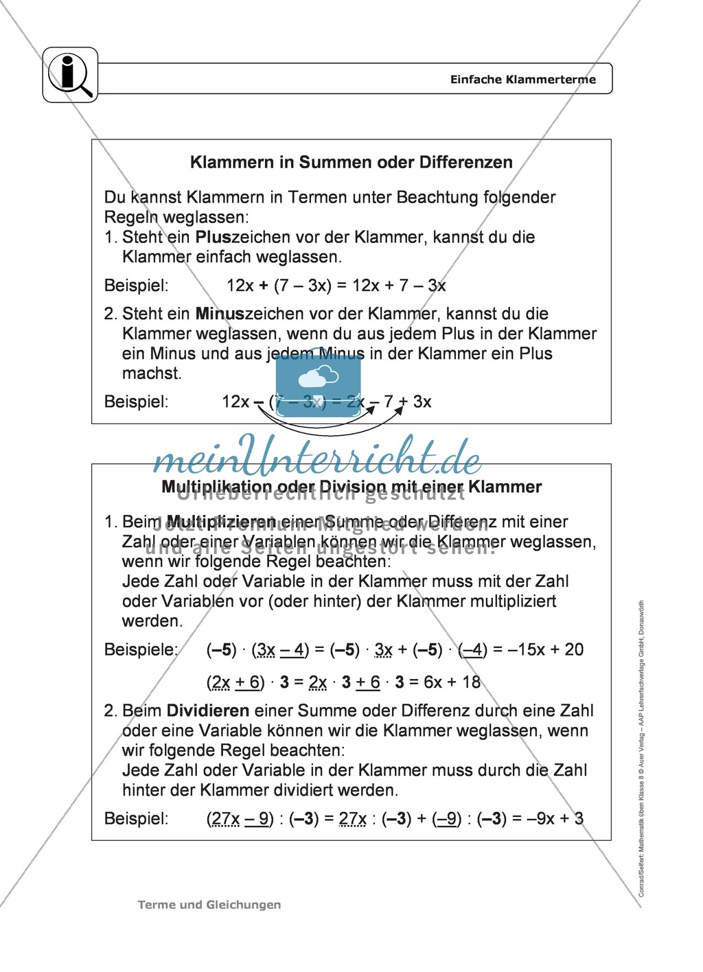 Rechnen mit Klammern Preview 1