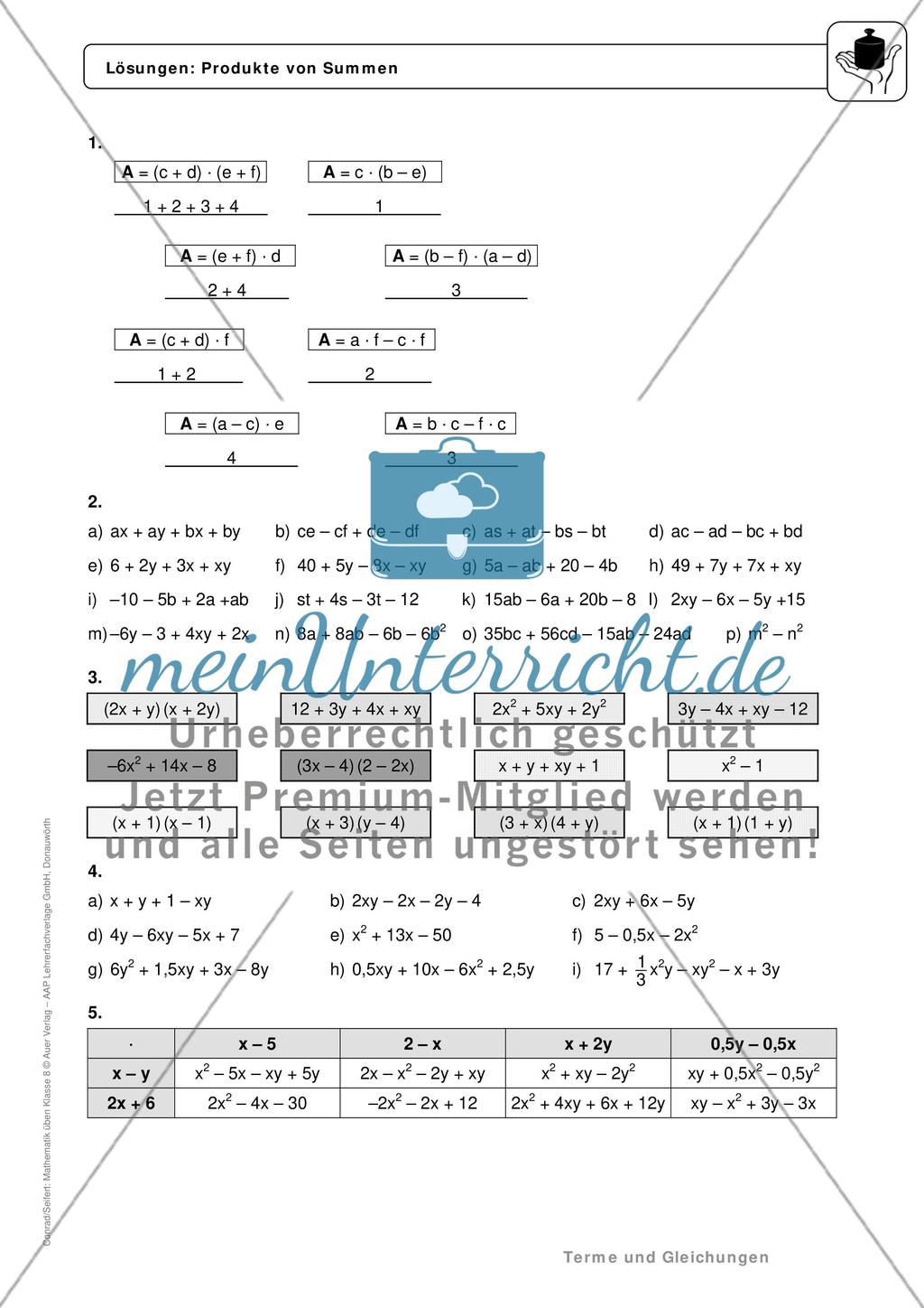 Multiplizieren von Summen und Differenzen - Das Distributivgesetz Preview 4