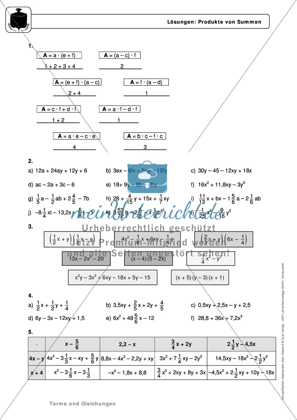 Multiplizieren von Summen und Differenzen - Das Distributivgesetz Preview 5